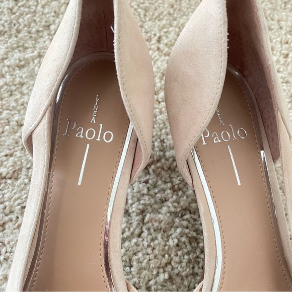 Linea Paolo D’Orsay Pointed Toe Heeled Pumps in Nude Beige Size 9M - Picture 3 of 9